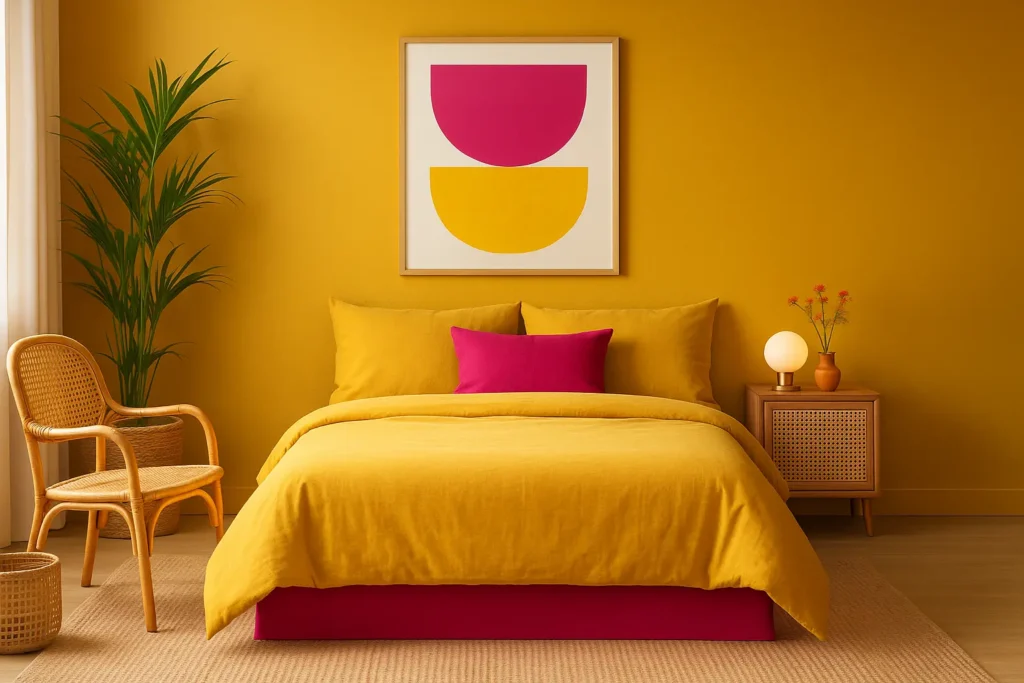 Couleur tendance chambre 2026, Les jaunes épicés et leur vitalité