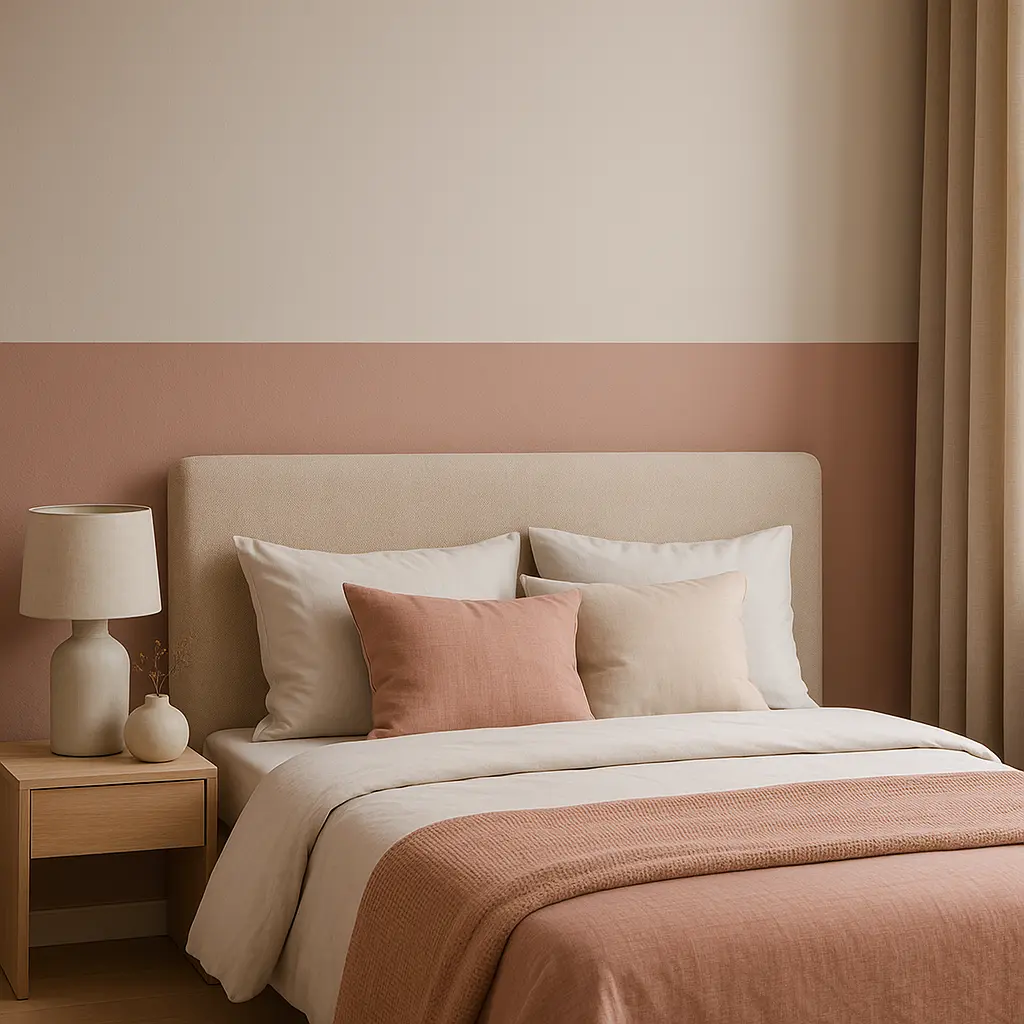 Les tons neutres et roses mixtes font leur apparaition dans les couleurs tendance chambre 2026