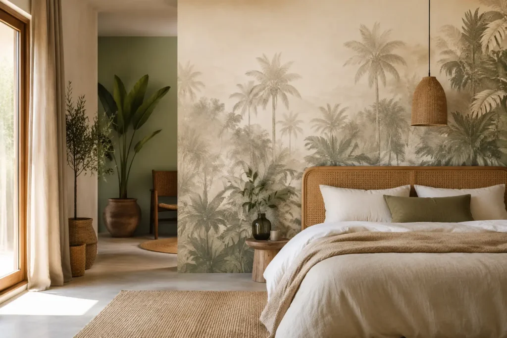 Quel papier peint pour agrandir visuellement une chambre adulte